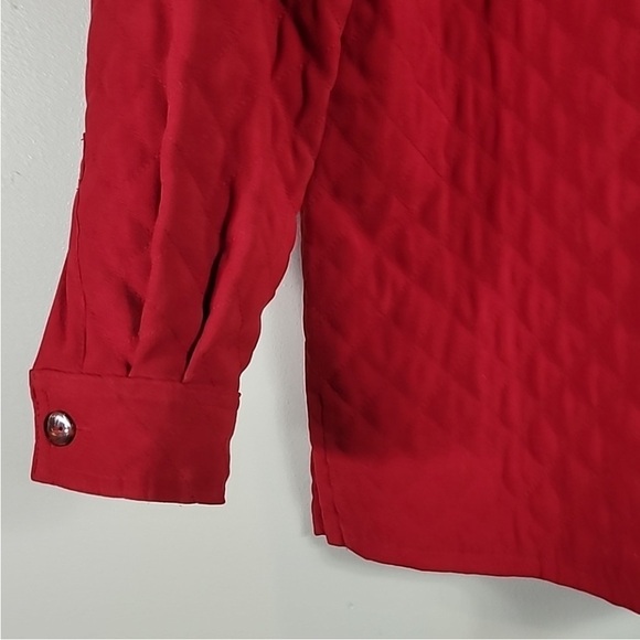 Talbots Quilted Red Button Down Jacket Chore Barn Coat - Picture 3 of 9